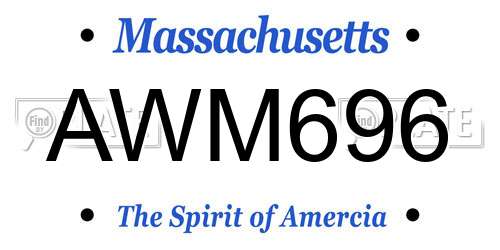 AWM696 Massachusetts License Plate