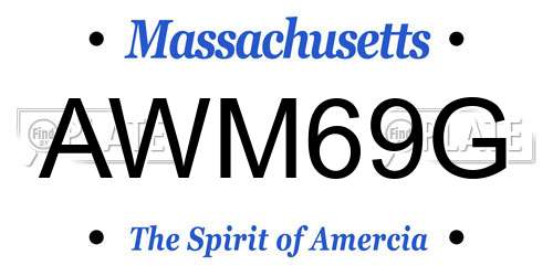 AWM69G Massachusetts License Plate