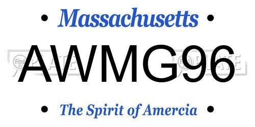 AWMG96 Massachusetts License Plate