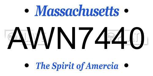 AWN7440 Massachusetts License Plate