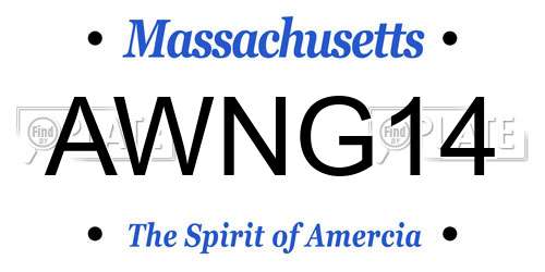 AWNG14 Massachusetts License Plate