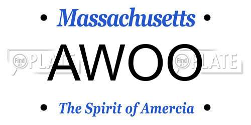 AWOO Massachusetts License Plate