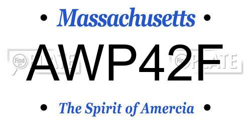 AWP42F Massachusetts License Plate