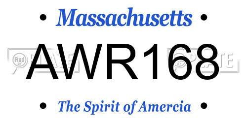 AWR168 Massachusetts License Plate