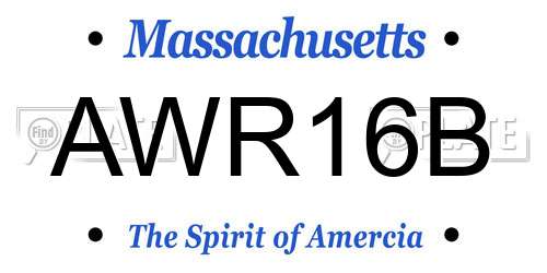 AWR16B Massachusetts License Plate