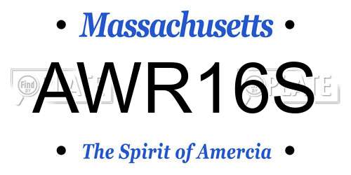 AWR16S Massachusetts License Plate