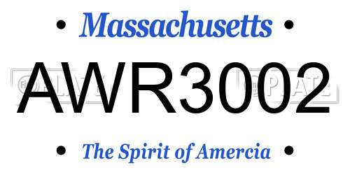 AWR3002 Massachusetts License Plate