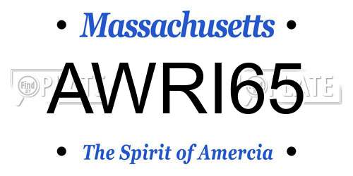 AWRI65 Massachusetts License Plate