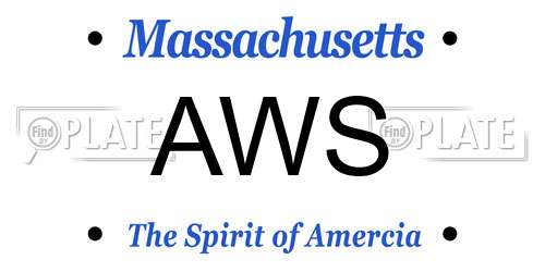 AWS Massachusetts License Plate