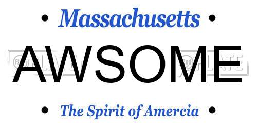 AWSOME Massachusetts License Plate
