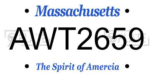 AWT2659 Massachusetts License Plate