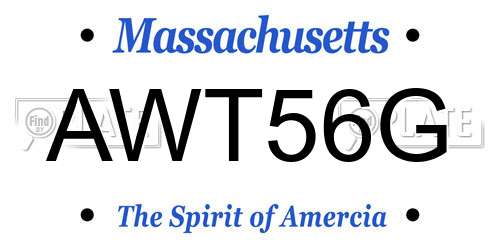 AWT56G Massachusetts License Plate