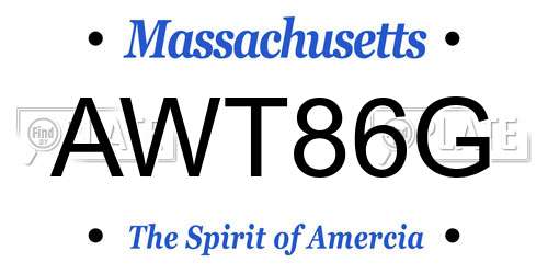 AWT86G Massachusetts License Plate