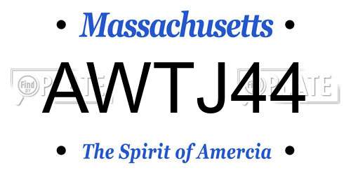 AWTJ44 Massachusetts License Plate