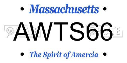 AWTS66 Massachusetts License Plate