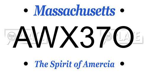 AWX37O Massachusetts License Plate