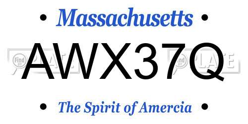 AWX37Q Massachusetts License Plate