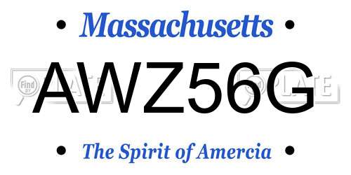 AWZ56G Massachusetts License Plate