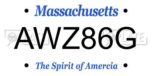 AWZ86G Massachusetts License Plate