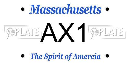 AX1 Massachusetts License Plate
