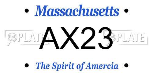 AX23 Massachusetts License Plate
