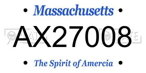 AX27008 Massachusetts License Plate