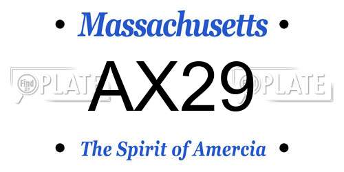 AX29 Massachusetts License Plate