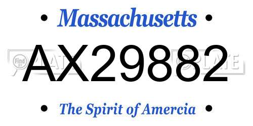 AX29882 Massachusetts License Plate