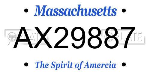 AX29887 Massachusetts License Plate