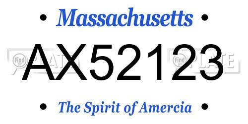 AX52123 Massachusetts License Plate