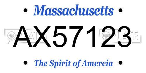 AX57123 Massachusetts License Plate