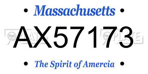 AX57173 Massachusetts License Plate