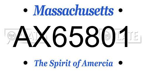 AX65801 Massachusetts License Plate