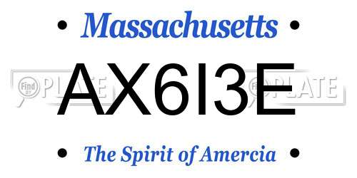 AX6I3E Massachusetts License Plate