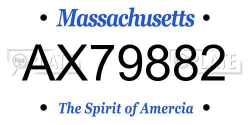 AX79882 Massachusetts License Plate