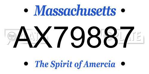 AX79887 Massachusetts License Plate