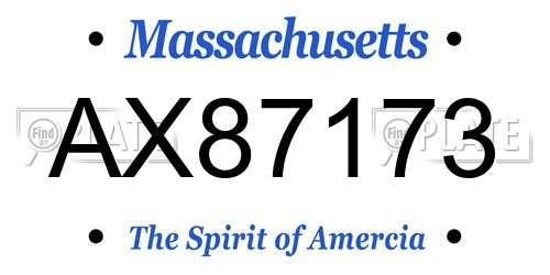 AX87173 Massachusetts License Plate