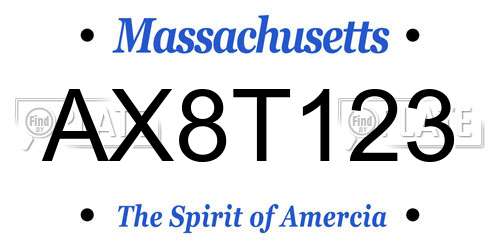 AX8T123 Massachusetts License Plate
