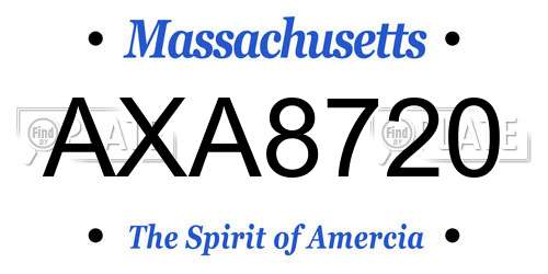 AXA8720 Massachusetts License Plate