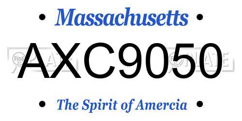 AXC9050 Massachusetts License Plate