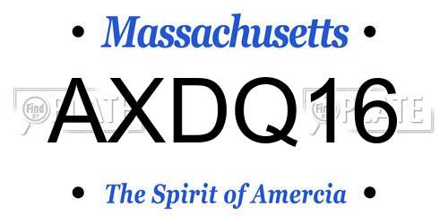 AXDQ16 Massachusetts License Plate