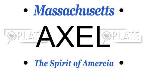 AXEL Massachusetts License Plate
