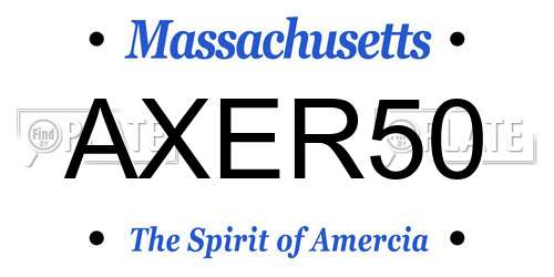 AXER50 Massachusetts License Plate