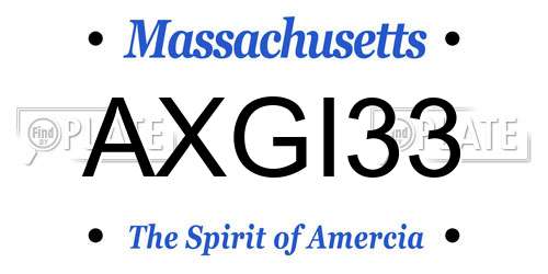 AXGI33 Massachusetts License Plate