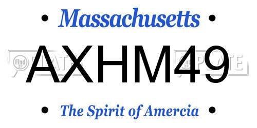 AXHM49 Massachusetts License Plate