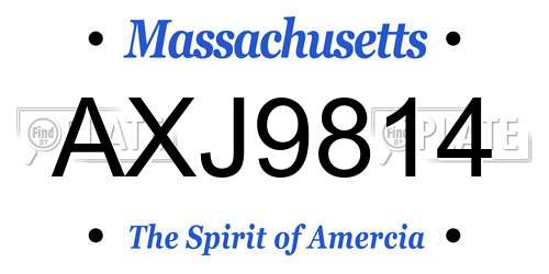 AXJ9814 Massachusetts License Plate
