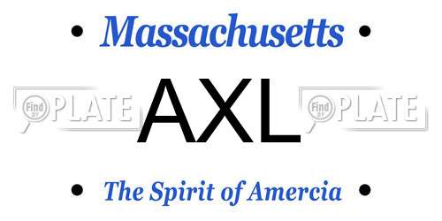 AXL Massachusetts License Plate
