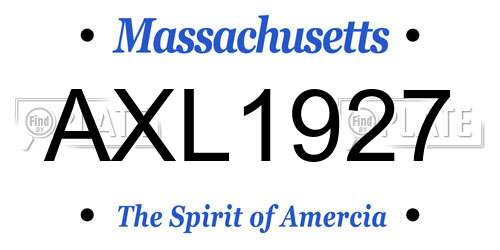 AXL1927 Massachusetts License Plate