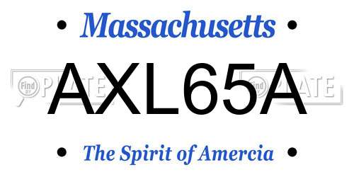 AXL65A Massachusetts License Plate