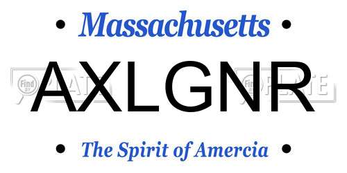 AXLGNR Massachusetts License Plate